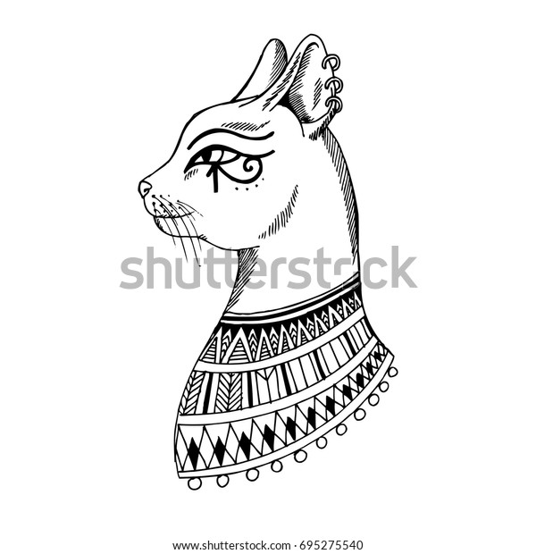 Dessin De Chat Egyptien Image Vectorielle De Stock Libre De Droits