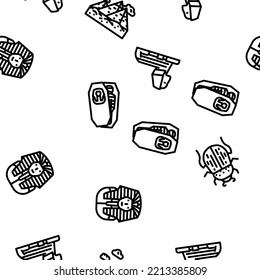 Egypt Civilization Landscape vector seamless pattern thin line illustration