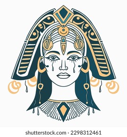 Egypt Cleopatra illustration is regal and captivating, perfect for designs that embody power and strength