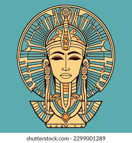 Egypt Cleopatra illustration is regal and captivating, perfect for designs that embody power and strength