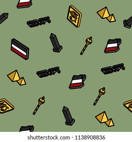 Egypt color outline isometric pattern