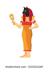 Egypt composition with isolated image of ancient egyptian character on blank background vector illustration