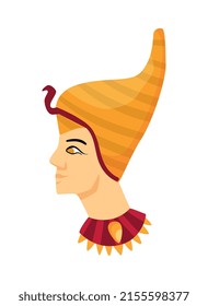 Egypt composition with isolated image of ancient egyptian character on blank background vector illustration