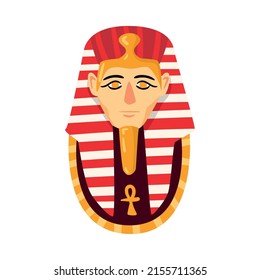 Egypt composition with isolated image of ancient egyptian character on blank background vector illustration