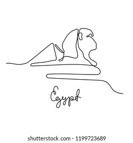 Egypt continuous line drawing