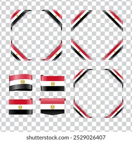 Egypt corner national flag with shadow