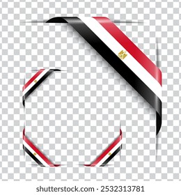 Egypt corner national flag with shadow