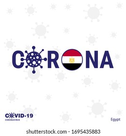 Egypt Coronavirus Typography. COVID-19 country banner. Stay home, Stay Healthy. Take care of your own health