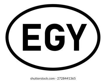 Egypt country code EGY icon vector on a white background
Country code abbreviation oval sticker icon on a white background