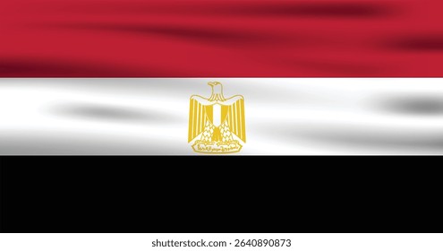 Egypt Country Flag 3d. Official Egypt Flag With Original Color and Size Proportion