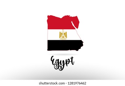 Egypt country flag inside country border map design suitable for a logo icon design