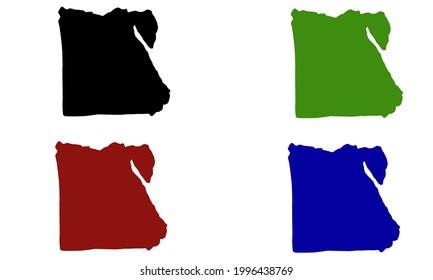 Egypt country map silhouette in east Africa