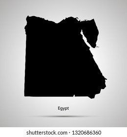 Egypt country map, simple black silhouette