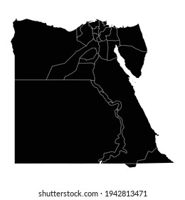 Egypt country map vector with regional areas