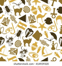 egypt country theme color icons seamless pattern eps10