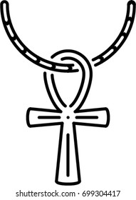 egypt cross outline icon