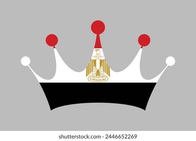 Egypt crown shape with Egypt flag, National Egypt flag Vector illustration, Flag of the Arab Republic of Egypt, Symbol of patriotism and freedom, Egyptian sign, Africa