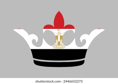 Egypt crown shape with Egypt flag, National Egypt flag Vector illustration, Flag of the Arab Republic of Egypt, Symbol of patriotism and freedom, Egyptian sign, Africa