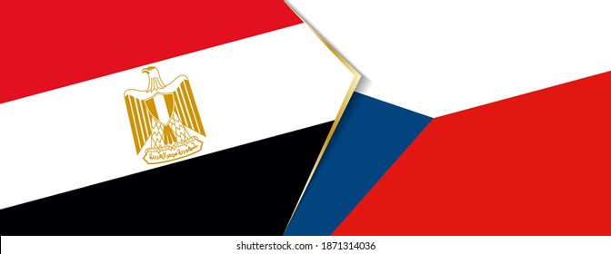 Egypt and Czech Republic flags, two vector flags symbol of relationship or confrontation.