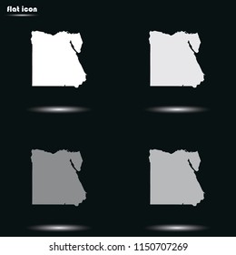 Egypt detailed map flat grayscale vector icon.