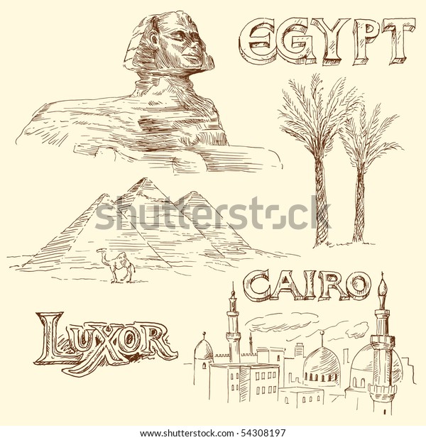 Egypt Doodles Stock Vector (royalty Free) 54308197