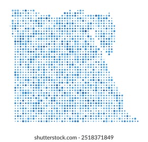 Egypt Dot Map. Country Digital Style Shape. Egypt vector image. Country shape blue circular dots. Modern vector illustration.