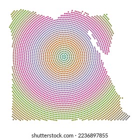 Egypt dotted map. Digital style shape of Egypt. Tech icon of the country with graduated dots. Captivating vector illustration.