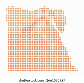 Egypt dotted map. Digital style map of the country on white background. Egypt shape with circle dots. Colored dots style. Large size circles. Simple vector illustration.
