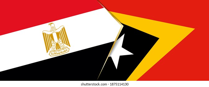 Egypt and East Timor flags, two vector flags symbol of relationship or confrontation.