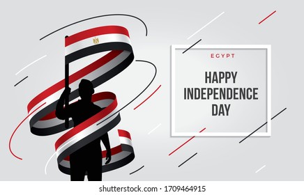 Egypt Egyptian flag standing over isolated white background stressed with hand ... Glad teenager man waving flag of Egypt and young, national holiday.