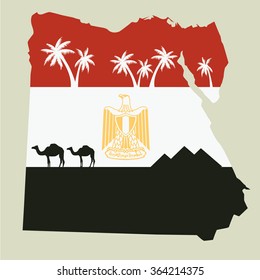 Egypt. Egyptian map.  Vector design