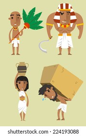 Egypt Egyptian People Pharaoh Woman Man Strength vector illustration 2.