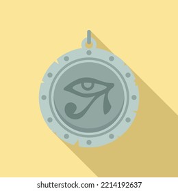 Egypt eye amulet icon flat vector. Magic hand. Nazar esoteric
