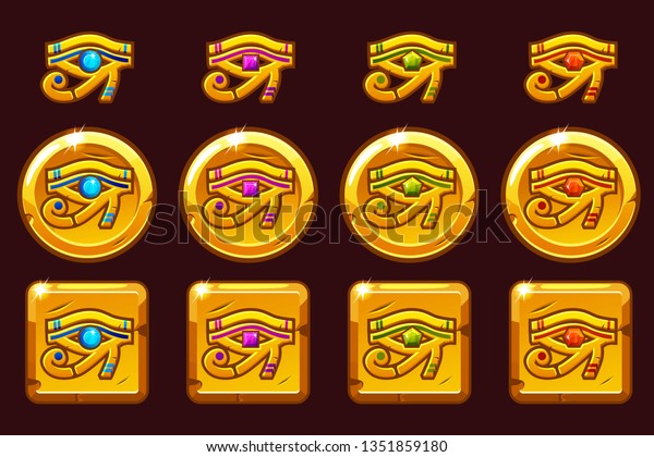 Egypt Eye Horus Colored Precious Gems Stock Vector Royalty Free 1351859180 Shutterstock