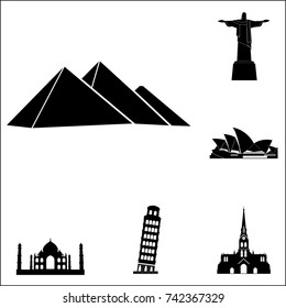 Egypt famous building icon. Set of famous building of the world icons on white background