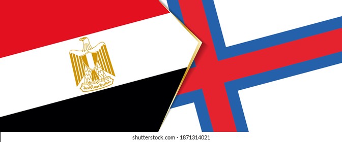 Egypt and Faroe Islands flags, two vector flags symbol of relationship or confrontation.