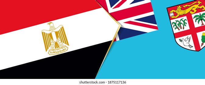 Egypt and Fiji flags, two vector flags symbol of relationship or confrontation.
