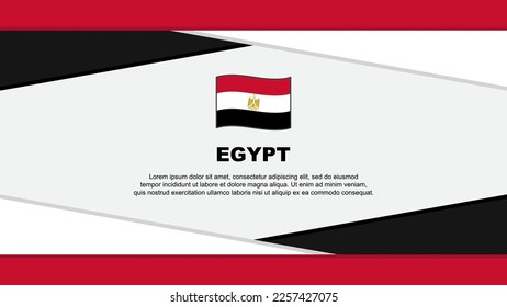 Plantilla de diseño de fondo de resumen de la bandera de Egipto. Ilustración del vector de caricaturas del Día de la Independencia de Egipto. Vector de Egipto