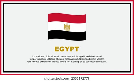Plantilla de diseño de fondo de resumen de la bandera de Egipto. Cartel del Día de la Independencia de Egipto, Ilustración de vectores de medios sociales. Banner de Egipto