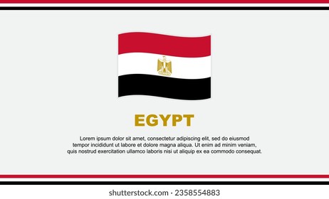 Plantilla de diseño de fondo de resumen de la bandera de Egipto. Cartel del Día de la Independencia de Egipto, Ilustración de vectores de medios sociales. Diseño de Egipto