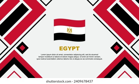 Plantilla de diseño de fondo de resumen de la bandera de Egipto. Ilustración de vectores de papel tapiz del Día de la Independencia de Egipto. Bandera de Egipto