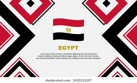 Plantilla de diseño de fondo de resumen de la bandera de Egipto. Ilustración de vectores de papel tapiz del Día de la Independencia de Egipto. Día de la Independencia de Egipto