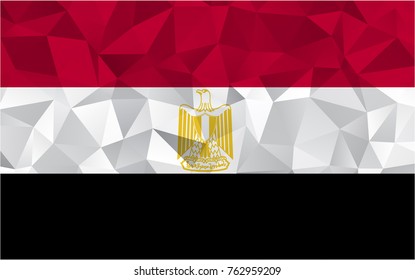 Egypt flag. Abstract Polygon Geometric Shape Background. Vector eps10.