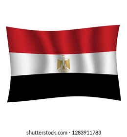 Egypt flag background with cloth texture. Egypt Flag vector illustration eps10. - Vector