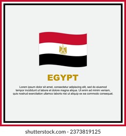 Plantilla de diseño de fondo de la bandera egipcia. Cartel del Día de la Independencia de Egipto en medios sociales. Banner de Egipto