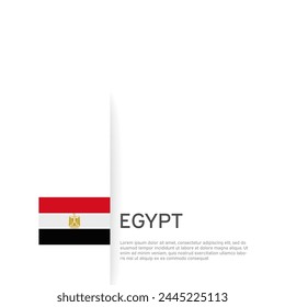 Egypt flag background. State patriotic egyptian banner, cover. Document template with egypt flag on white background. National poster. Business booklet. Vector illustration, simple design