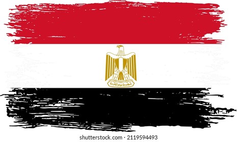 Bandera de Egipto con pinturas de brocha texturadas aisladas en png o fondo transparente,Símbolo de Egipto ,plantilla para banner, promocionar, diseñar y hacer coincidir negocios con afiche de país, ilustración vectorial 