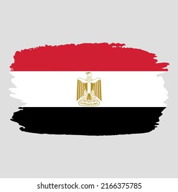 Egypt Flag Brush Stroke Flag of Egypt Vector Illustration