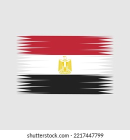 Egypt Flag Brush Strokes Painted