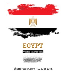 Egypt Flag with Brush Strokes. Vector Illustration. Independence Day.